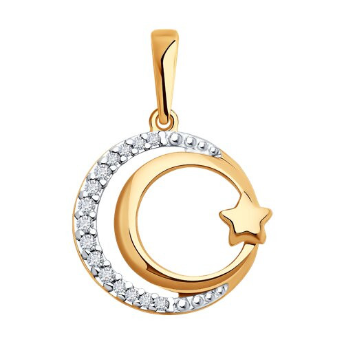 Подвеска из золоченого серебра с фианитами | SOKOLOV