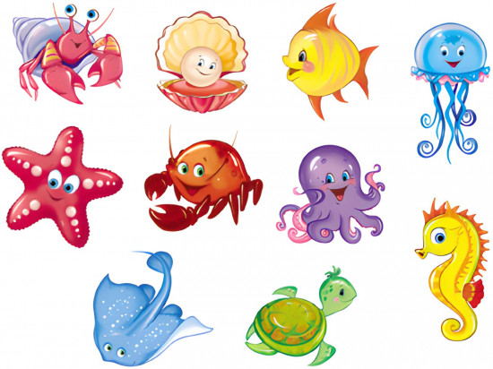 Комплект украшений «Морские обитатели»