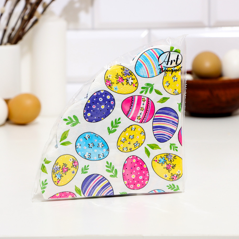 Салфетки бумажные «Акварельные яйца» | Пасха