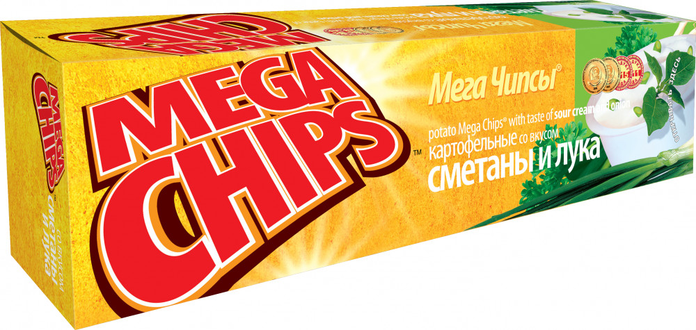 Чипсы-пластины картофельные «Сметана и лук» | MegaChips