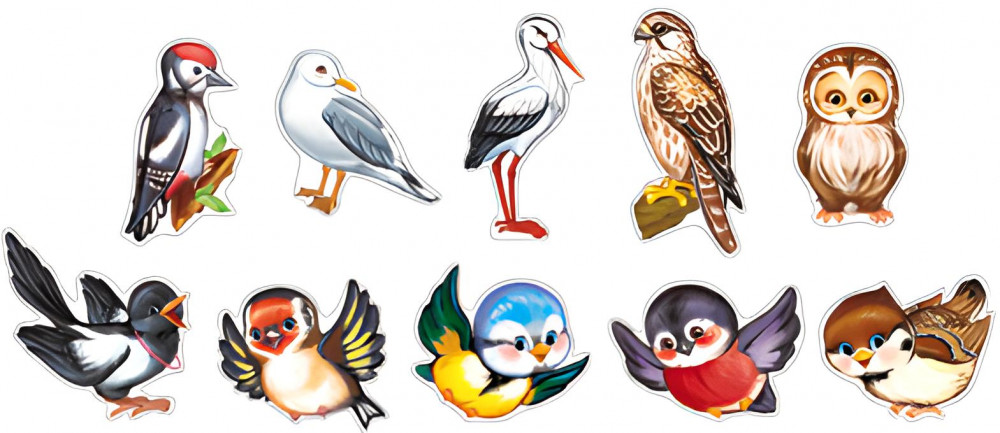 Комплект украшений на скотче «Веселые птички» | Комплекты на скотче