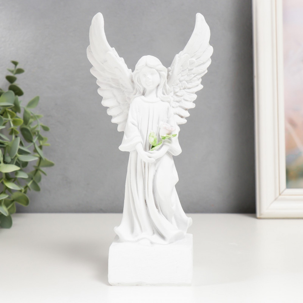 Сувенир «Белоснежный ангел-девушка с розой» | Пасха