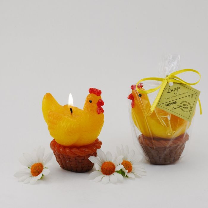 Свеча декоративная «Курочка в корзинке» | Пасха | Семейные традиции