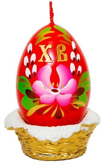Свеча декоративная «Пасхальное яйцо в лукошке» | Пасха