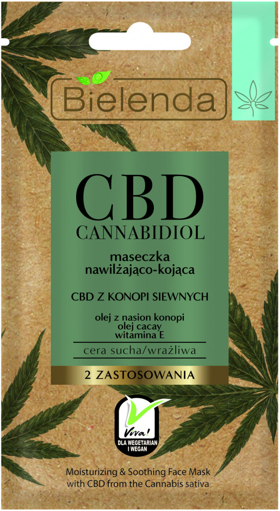 Маска для лица увлажняющая и успокаивающая | CBD Cannabidiol | Bielenda