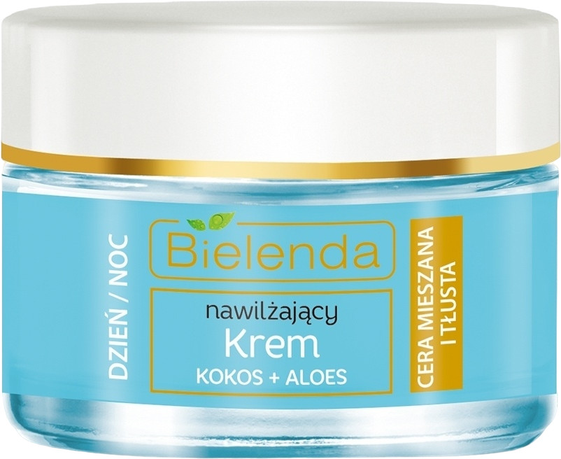 Крем для лица увлажняющий для жирной и смешанной кожи «Кокос и алое» | Hydra Care | Bielenda
