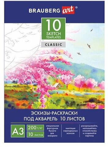 Папка для акварели с эскизами | Brauberg