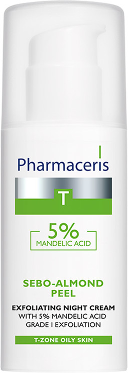 Крем-пилинг для проблемной кожи ночной с миндальной кислотой «Sebo Almond Peel» | T-zone oily skin | Pharmaceris