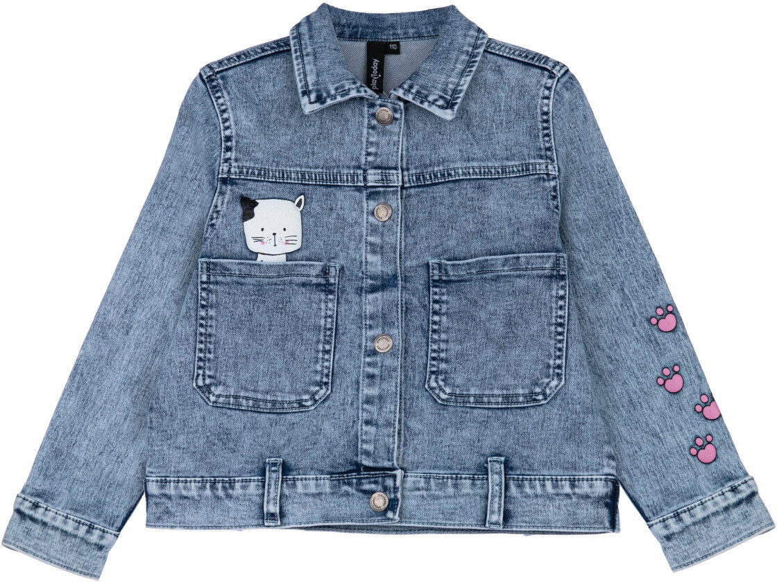 Куртка джинсовая для девочек | Funny Cats | PlayToday