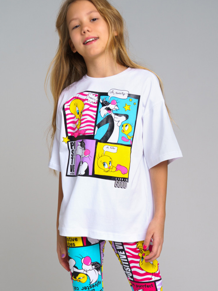 Футболка для девочек | Be positive | PlayToday