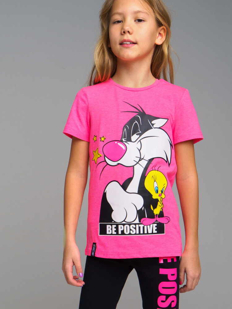Футболка для девочек | Be positive | PlayToday