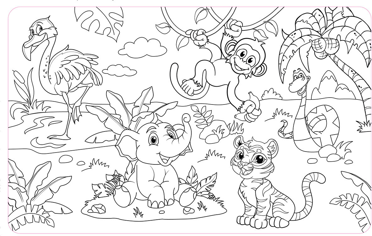 Коврик-раскраска многоразовый «Джунгли» | Десятое королевство