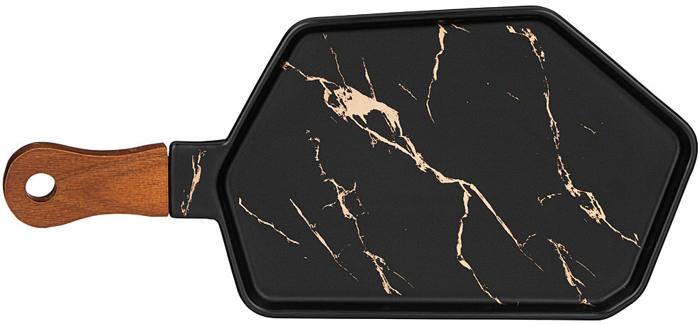 Менажница с деревянной ручкой «Золотой мрамор» | Золотой мрамор | Lefard