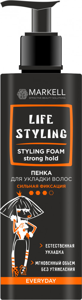 Пенка для укладки волос сильной фиксации | Life Styling | Markell