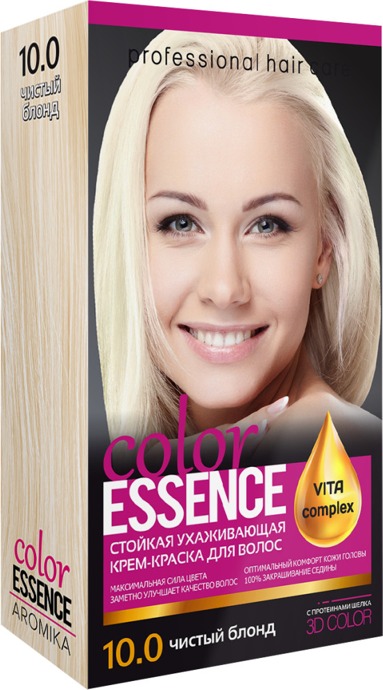 Крем-краска для волос «Color Essence», оттенок 10.0 Чистый блонд | Аромика