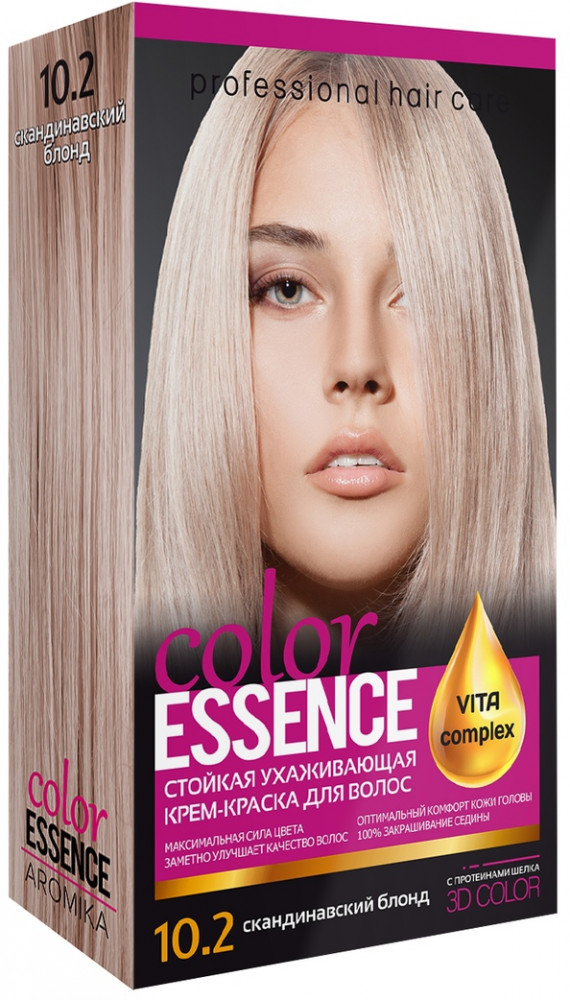 Крем-краска для волос «Color Essence», оттенок 10.2 Скандинавский блонд | Аромика