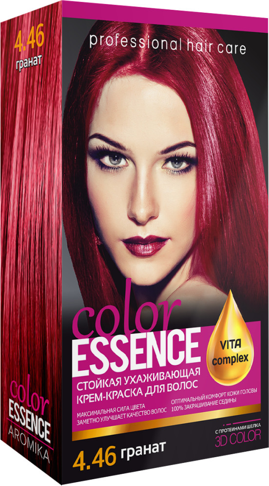 Крем-краска для волос «Color Essence», оттенок 4.46 Гранат | Аромика