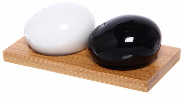 Набор для специй «Камни» | Черное и белое