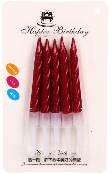 Свечи для торта «Витой рубин» | Серпантин