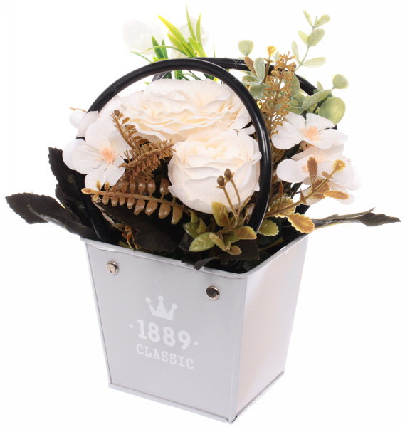 Цветочная композиция в корзинке «Розовый туман»