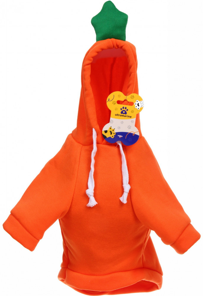 Кофта-толстовка для собак с капюшоном «Морковка» | Wonderful style | Ultramarin