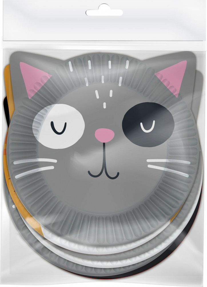 Набор тарелок бумажных «Кошки с ушками» | Кошки | ND Play