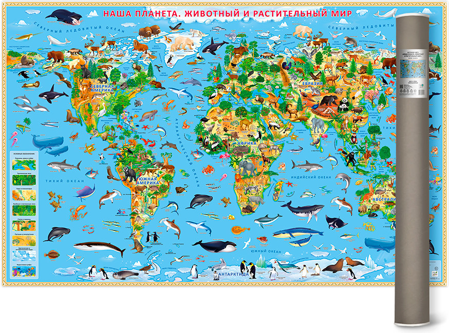 Карта мира «Наша планета. Животный и растительный мир»