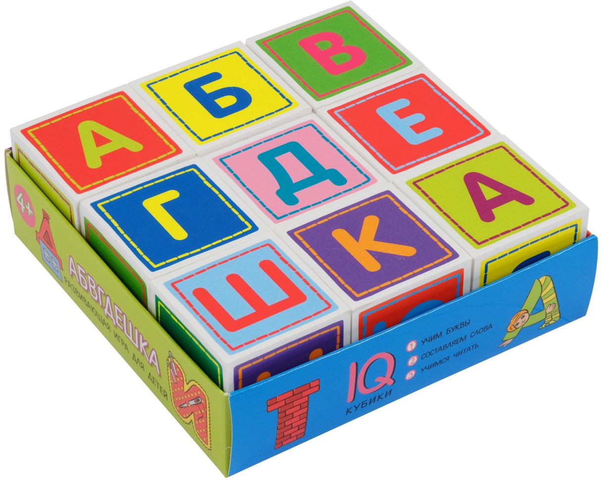 Кубики в поддончике «Абвгдешка» | IQ Кубики