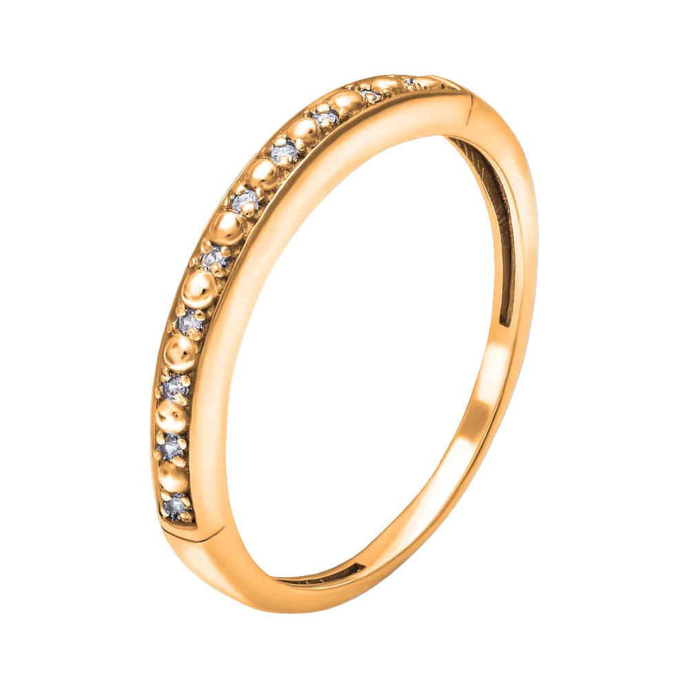 Кольцо из золочёного серебра с фианитами | Lucente Silver