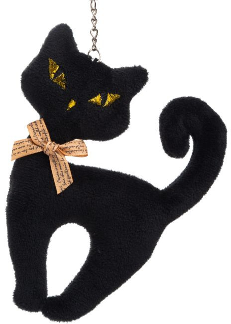 Брелок с подвесом в виде мягкой игрушки «Черная кошка» | Феникс Презент