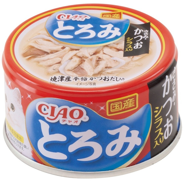 Консервы для кошек «Куриное филе и тунец кацуо с мальками ширасу» | Inaba