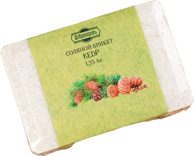 Брикет соляной с алтайскими травами «Кедр» | Ароматная банька | Добропаровъ