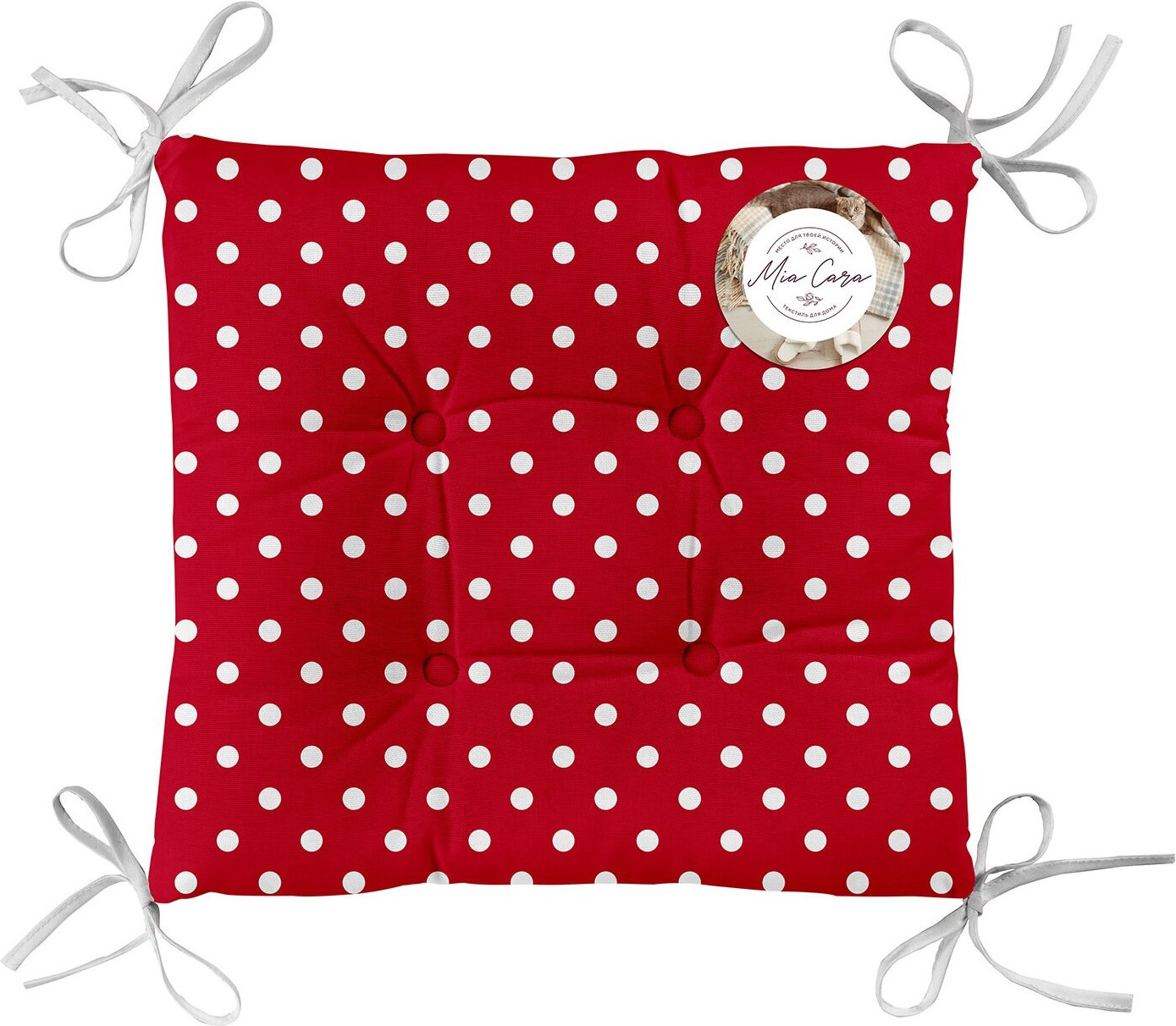 Подушка на стул с тафтингом | Горох | Mia Cara