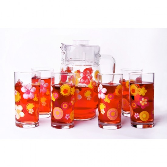 Набор Bubbles Flo Pink (графин, 6 стаканов) | BUBBLES | Luminarc