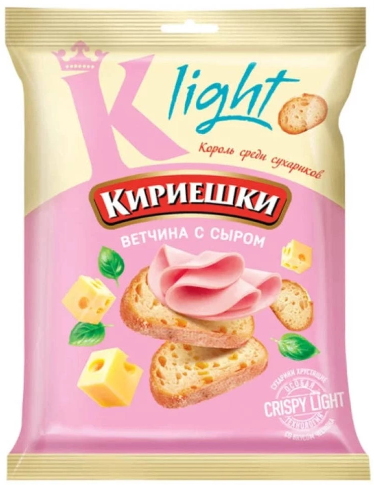 Сухарики ржаные со вкусом ветчины с сыром «Light» | KDV group
