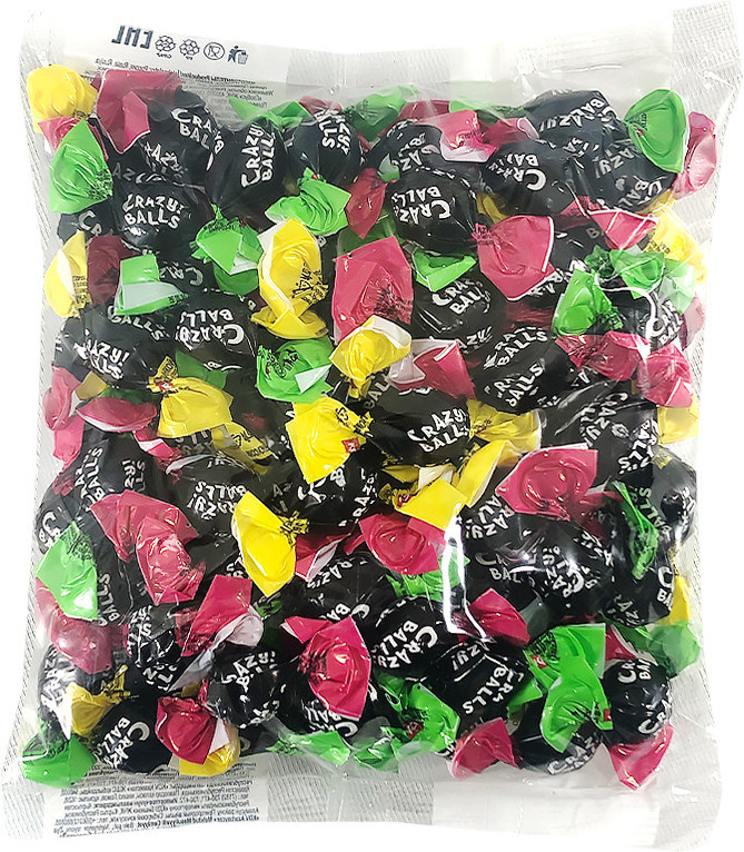 Карамель кислая со вкусом лимона, граната и яблока «Crazy Balls» | KDV group