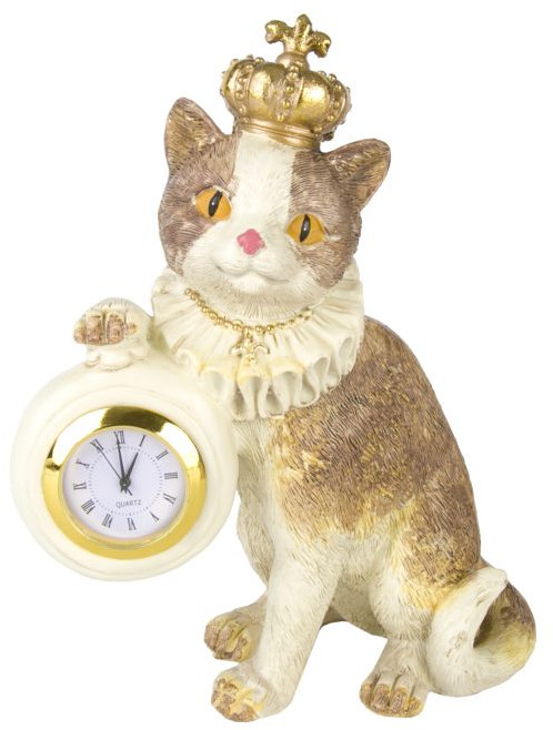 Фигурка декоративная «Кошка с королевскими часами» | Феникс Презент