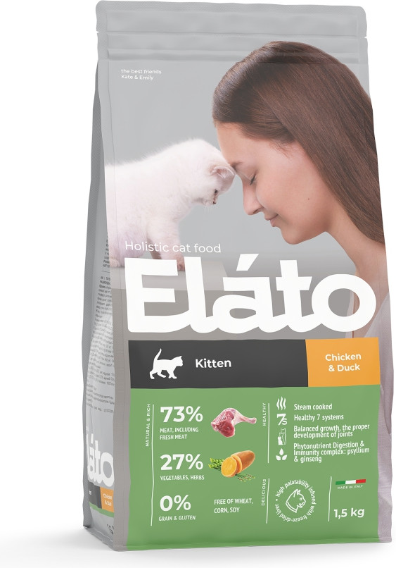 Сухой корм для котят с курицей и уткой | Elato