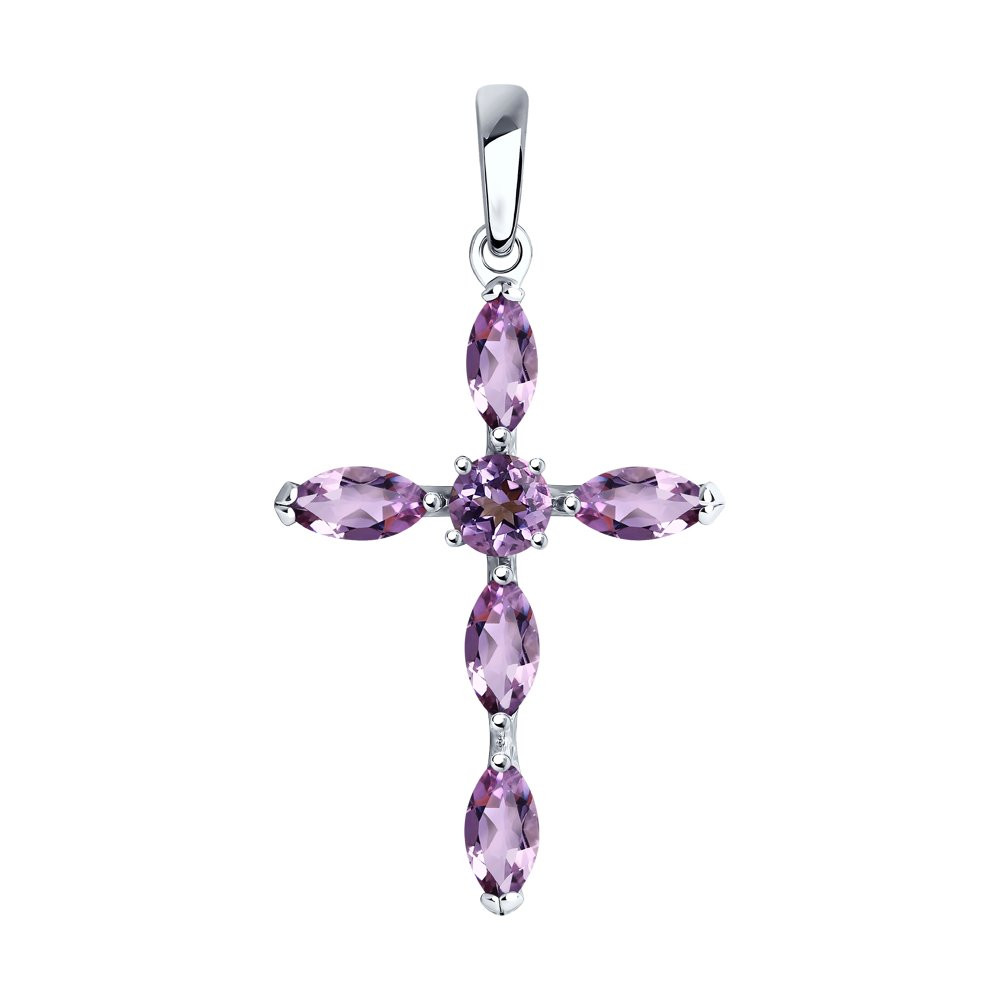 Подвеска из серебра с аметистами | SOKOLOV