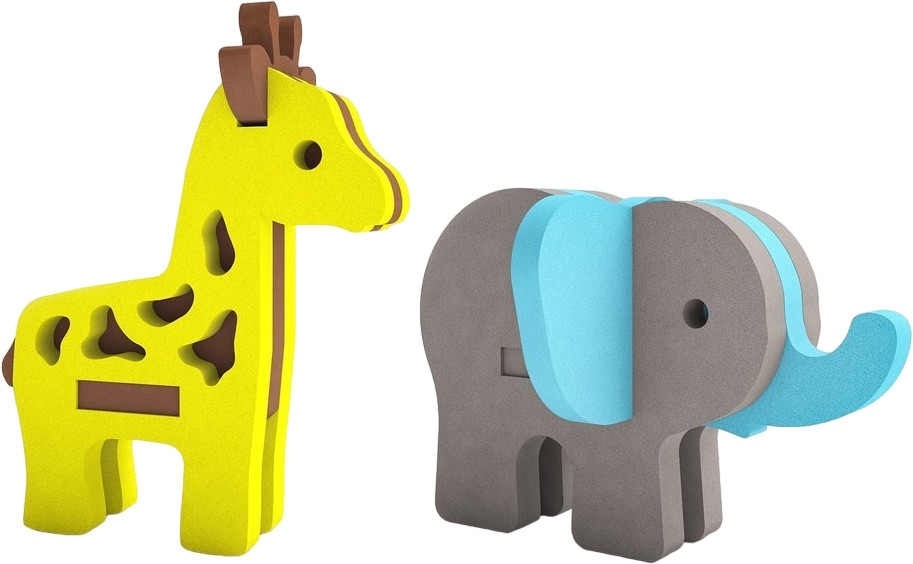 Набор конструкторов мягких «Зоопарк» | El`BascoToys