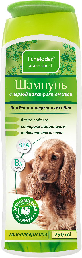 Шампунь для длинношерстных собак с пергой и хвоей | Pchelodar