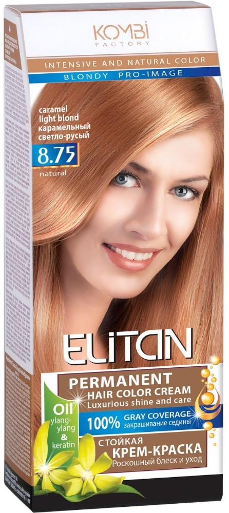 Крем-краска для волос, оттенок 8.75 Карамельный светло-светло-русый | Элитан