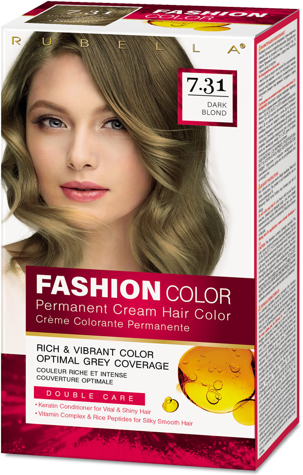 Крем-краска для волос, оттенок 7.31 Тёмно-русый | Fashion Color | Rubella