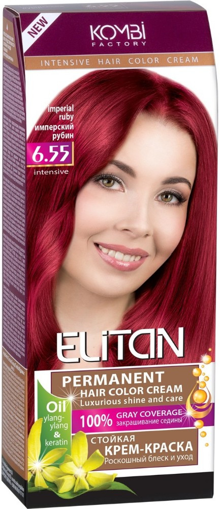 Крем-краска для волос, оттенок 6.55 Имперский рубин | Элитан