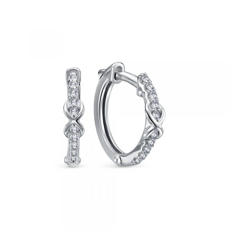 Серьги из серебра с фианитами | Lucente Silver