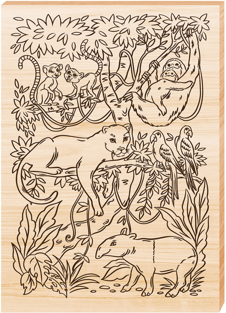 Доска для выжигания «Животные джунглей» | Десятое королевство