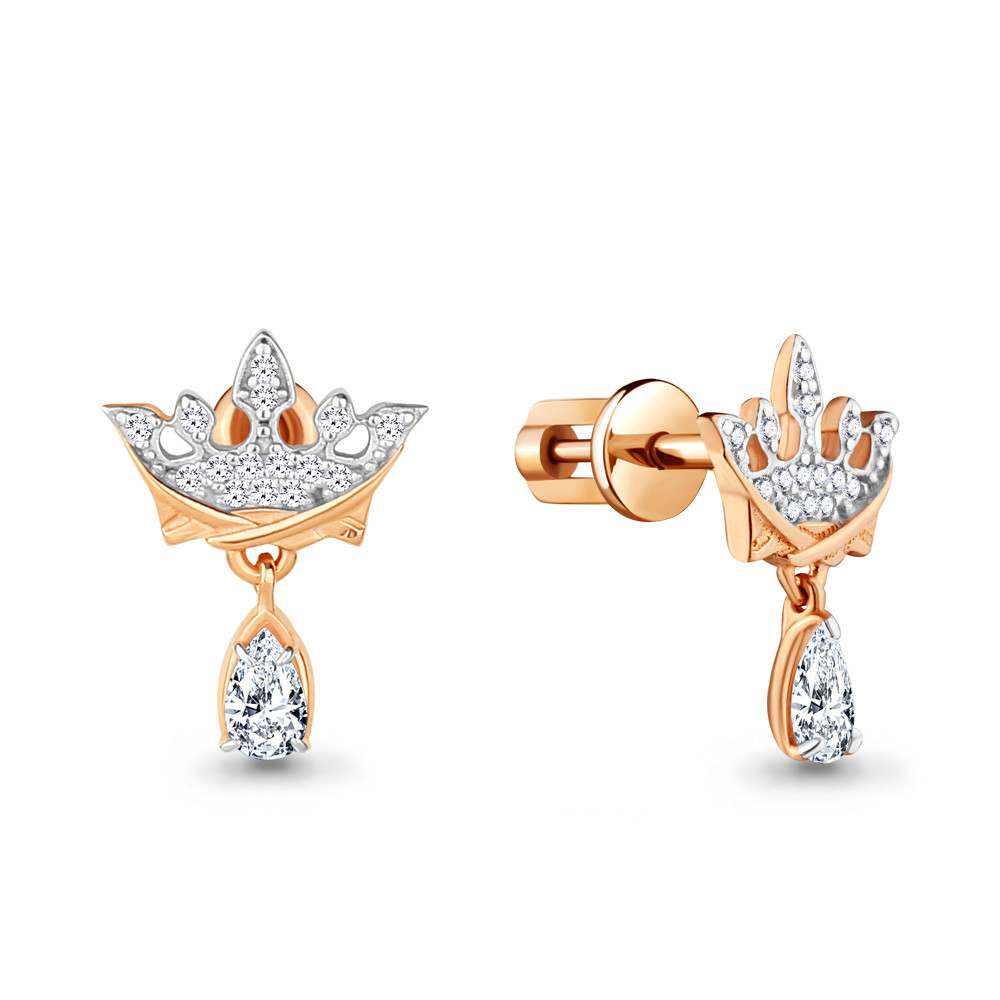 Серьги из серебра с фианитами | Aquamarine