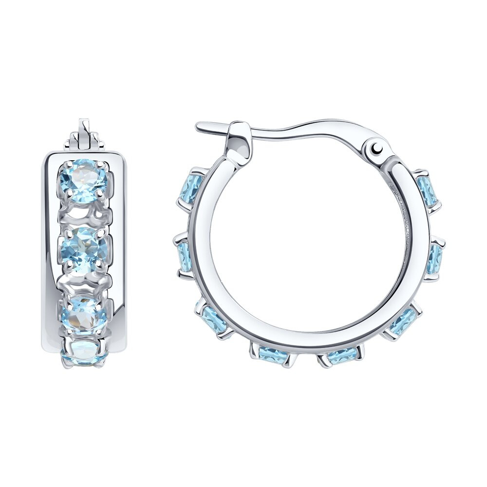 Серьги из серебра с топазами | SOKOLOV