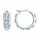 Серьги из серебра с топазами