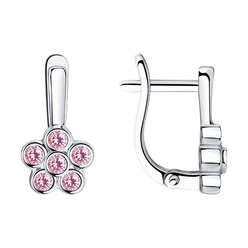 Серьги из серебра с фианитами | SOKOLOV